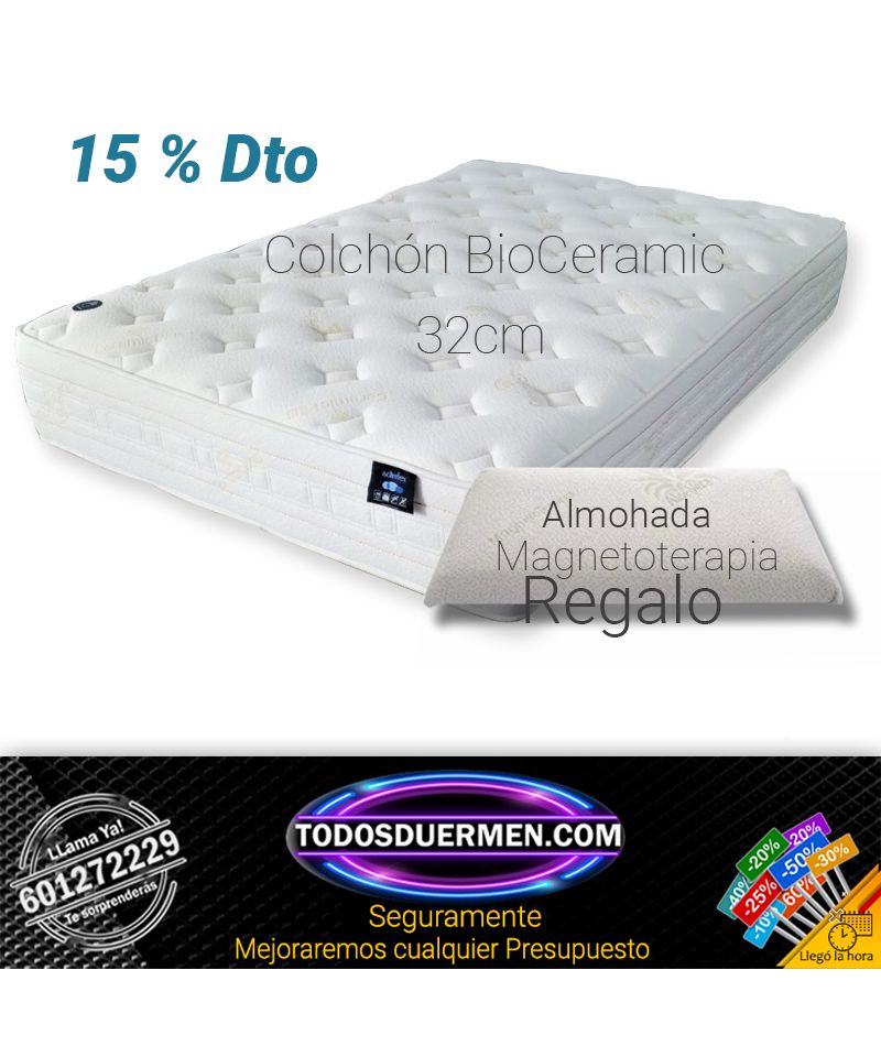 Colchón Viscoelástico BioCeramic 32 cm de altura TodosDuermen.com