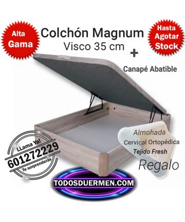 Oferta Colchón Magnum 35 Cm Altura Viscoelástico  Más Canapé Abatible TodosDuermen.Com
