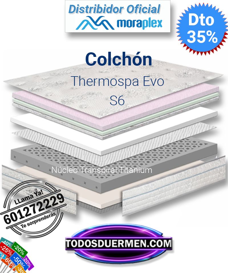 Colchón Thermospa Evo S6 Premium Moraplex TodosDuermen.com Todas Las Medidas-Colchones-Todos Duermen