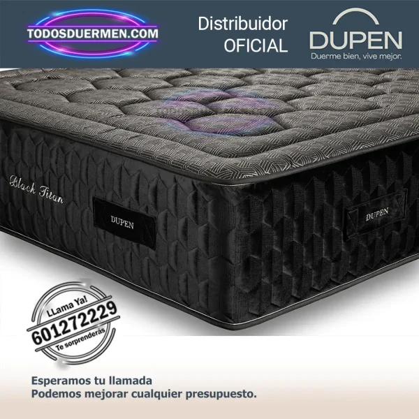 Colchón Viscoelástico + Micro Muelles Ensacados Dupen de Lujo Black Titan – Black Edition - Imagen 3