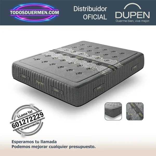 Colchones de Muelles Ensacados Energy Sport Dupen 30 cm con Almohada Carbono de regalo, ideal para deportistas