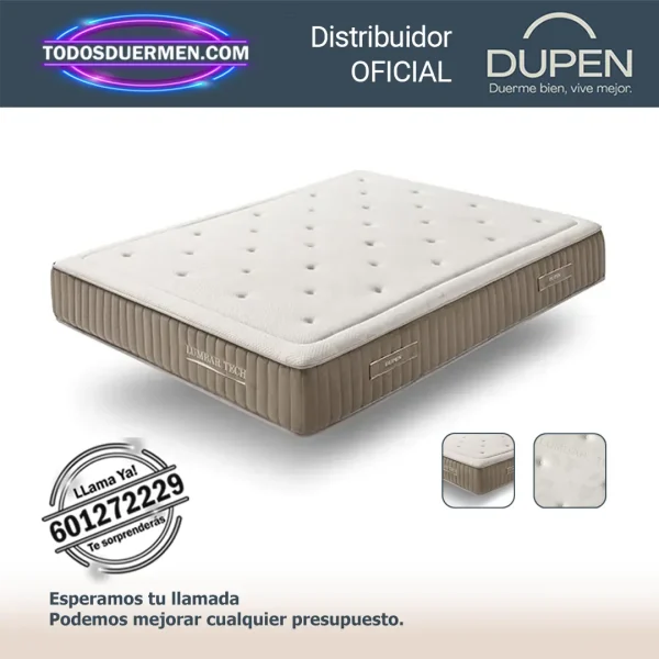 Colchones de Muelles Ensacados Lumbar Tech Dupen 28 cm de altura y refuerzo lumbar