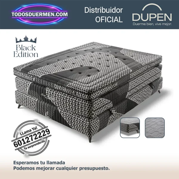 Pack colchón de muelles ensacados Dupen Sleep Box con topper y base incluida