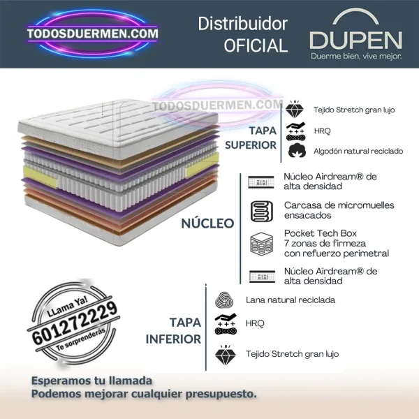 Colchones de Muelles Ensacados Executive Dupen 33 cm - Inolvidable - Imagen 5