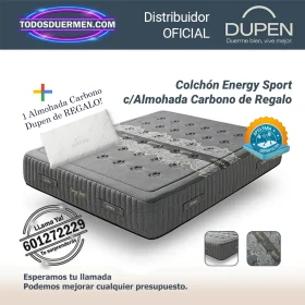 Colchones de Muelles Ensacados Energy Sport Dupen 30 cm con Almohada Carbono de regalo, ideal para deportistas