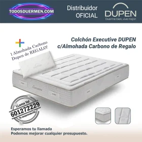Colchones de muelles ensacados Executive Dupen 33 cm, ideal para parejas, con doble cara, lana y algodón