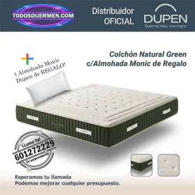 Colchones de Muelles Ensacados Natural Green Dupen 31 cm con regalo de Almohada Monic