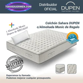 Colchones de Muelles Ensacados Sahara Dupen 26 cm con firmeza alta y diseño transpirable. Con almohada Monic de regalo