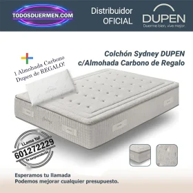 colchones de muelles ensacados sydney dupen 35 cm con almohada carbono dupen
