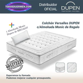 Colchones de muelles ensacados Versalles Dupen 32 cm, doble cara, con visco carbono y regalo de almohada Monic