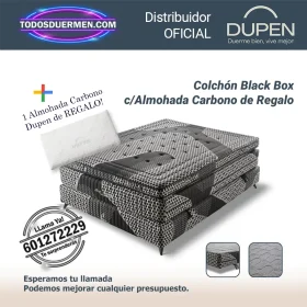 Colchones de Muelles Ensacados Dupen Sleep Box con Topper y Base, con almohada carbono DUPEN de regalo