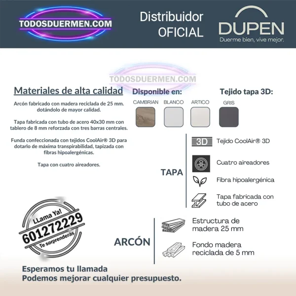 Colchones de Muelles MoonSac Dupen 27 cm + Canape Genova Plus + Almohada Monic de regalo - Imagen 5