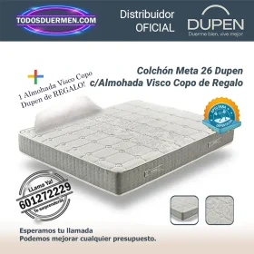 Colchones Viscoelasticos de Alta Densidad Meta 26 Dupen con almohada visco copo de regalo