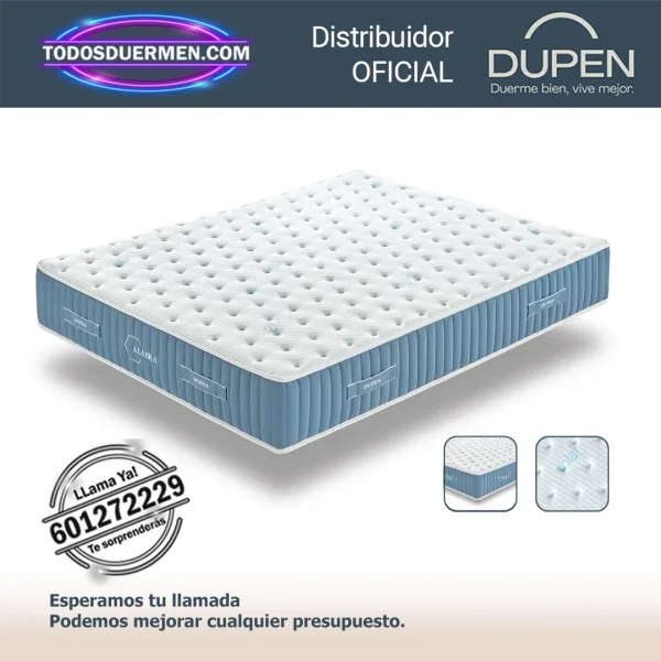 Colchones Viscoelasticos Alaska Dupen 28 cm, con tejido Coolfresh y núcleo Airdream de alta densidad