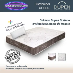 Colchones Viscoelasticos Dupen Grafeno 28 cm con almohada Monic de regalo