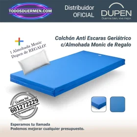 Colchones viscoelasticos anti escaras geriatrico Dupen con almohada Monic de regalo