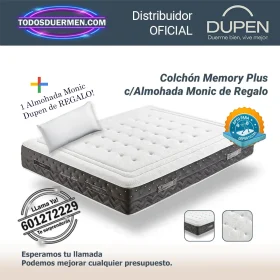 Colchones Viscoelasticos Memory Plus Dupen 28 cm, con viscografeno y almohada Monic de regalo
