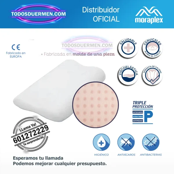 Almohada Cervical Viscoelastica Memory Moraplex - 15 cm - Confort Saludable - Imagen 2
