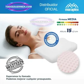 almohada cervical viscoelastica memory moraplex transpirable, ergonómica y para deportistas