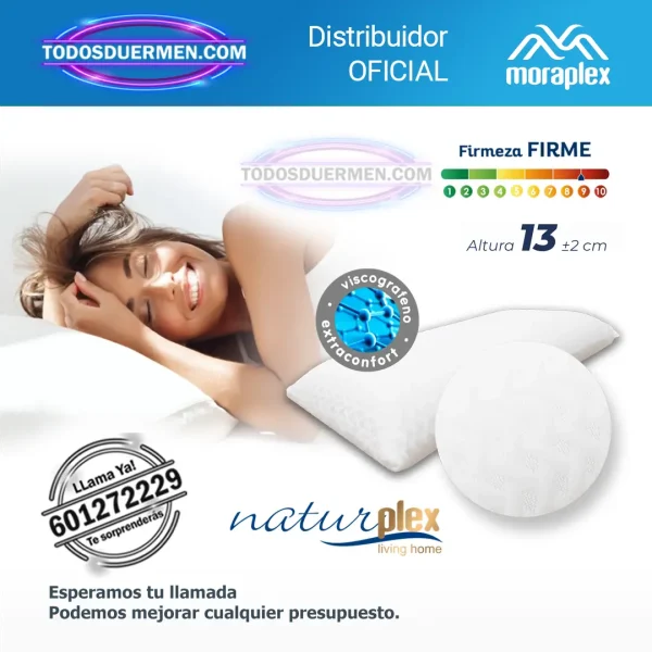 Almohada ViscoFresh de Moraplex con tecnología transpirable y diseño ergonómico para un descanso fresco y confortable.