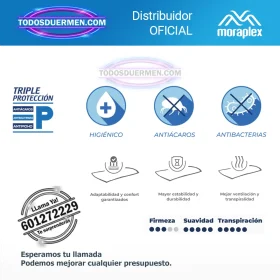 Almohada cervical Climacool Moraplex con tecnología transpirable y núcleo de Memory Foam para un descanso fresco y ergonómico.