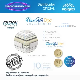 Colchón Viscoelástico + HR Moraplex ViscoElastic D70 - Todosduermen.com