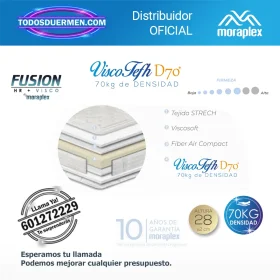Colchón Viscoelástico + HR Moraplex ViscoPlex Air - Todosduermen.com