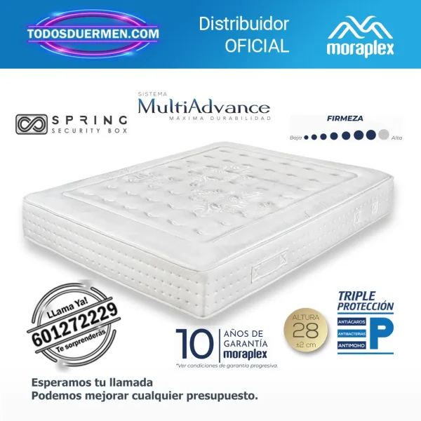 Colchón Muelles Esacados Moraplex Biomemory 3.0 - Todosduermen.com