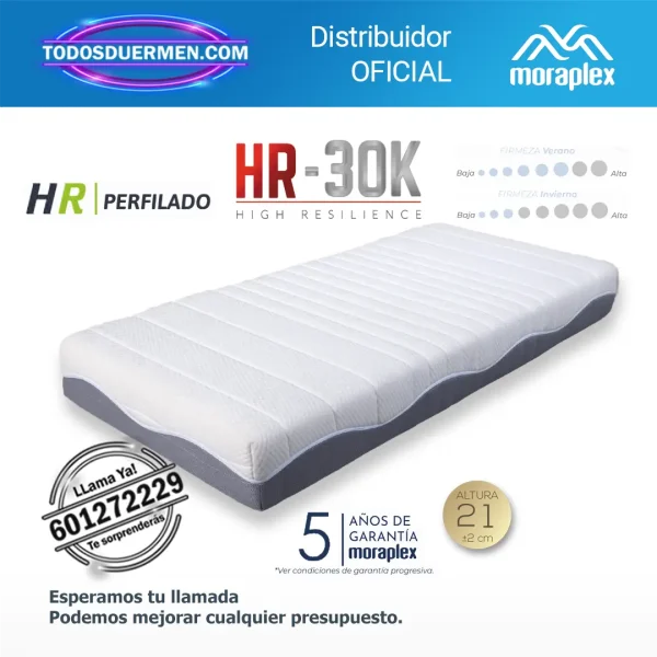 Colchón Sin Muelles HR Moraplex Anatomic Visco - Todosduermen.com