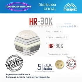 Colchón sin Muelles HR-30K Moraplex Natura 2.0 - Todosduermen.com