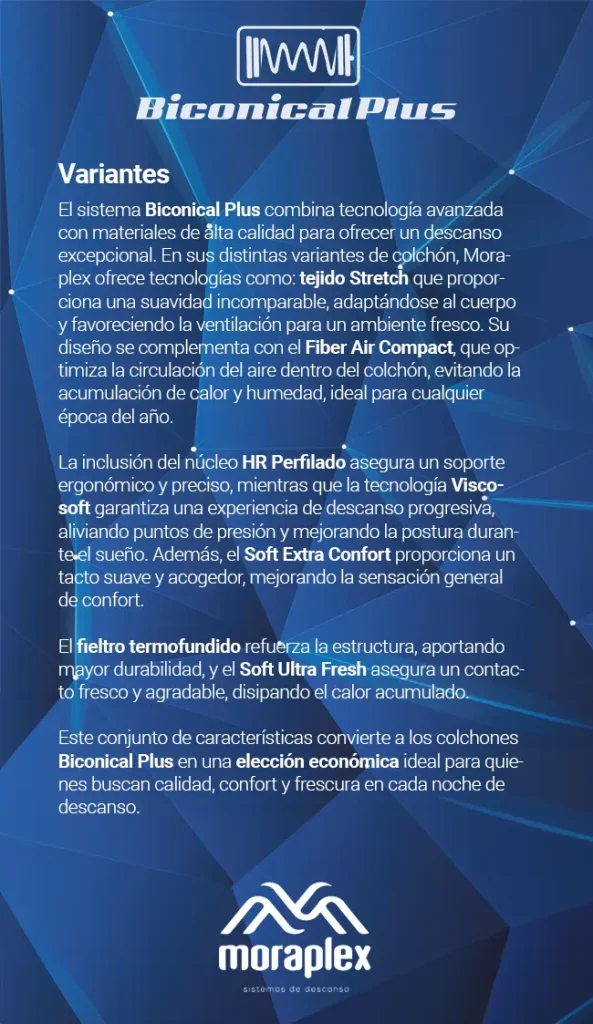 Variantes del sistema Biconical Plus de Moraplex