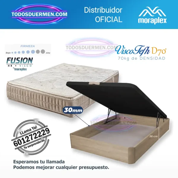 Pack Colchón Denver Exylon Doble Topper con Canapé Forte: descanso de lujo y diseño funcional.