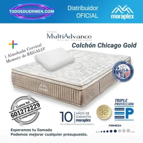 Colchones de muelles Chicago Gold Moraplex 33 cm con almohada cervical Memory incluida
