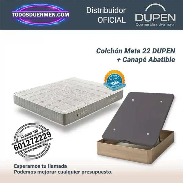 Pack colchones viscoelasticos Meta 22 Dupen con canape abatible genova plus — Distribuidores Oficiales Dupen