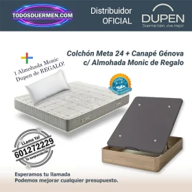 Pack de Colchones Viscoelasticos Meta 24 Dupen con Canape Genova Plus y almohada Monic de regalo