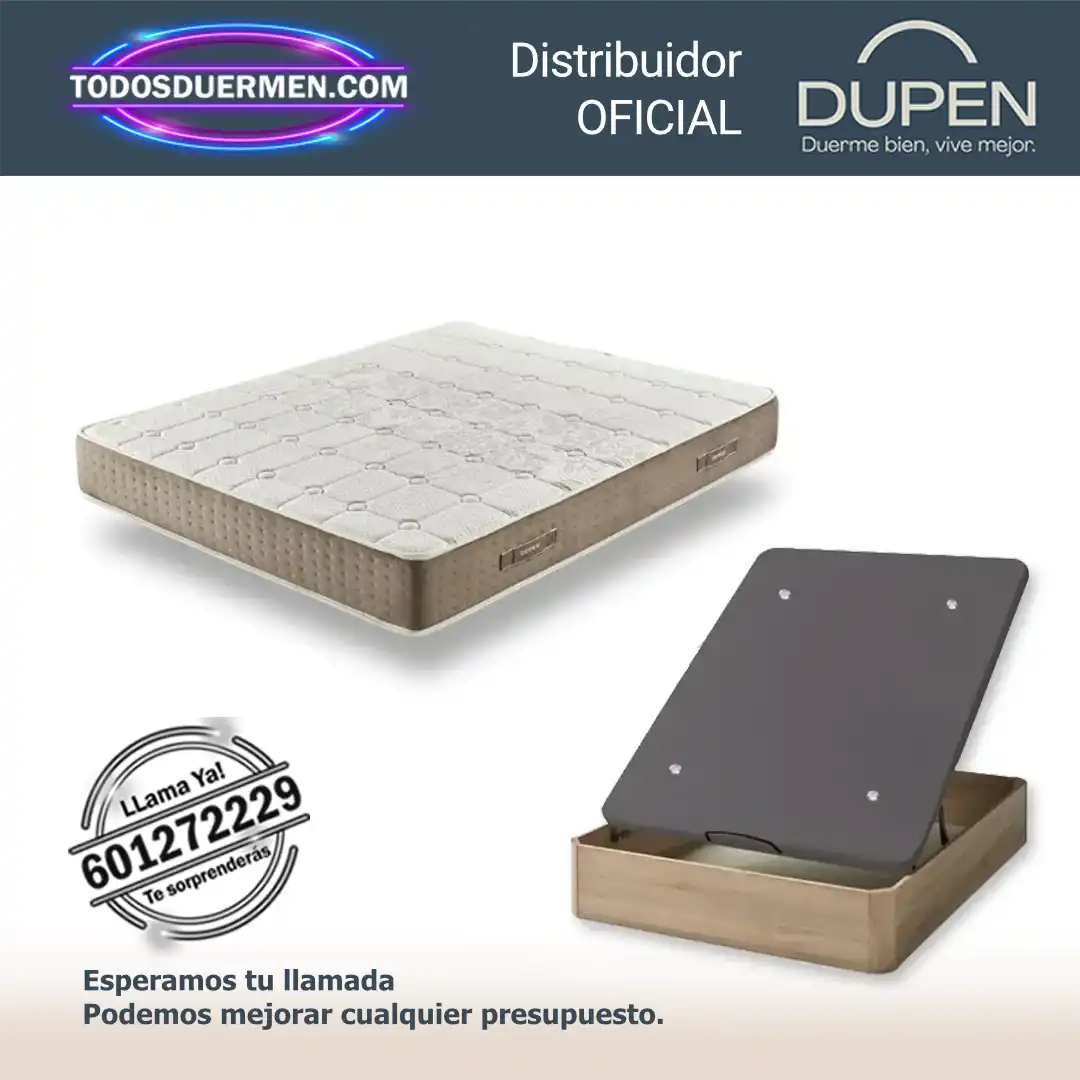 Pack de colchones de muelles ensacados Verso 29 Dupen con canape abatible — Distribuidores Oficiales Dupen