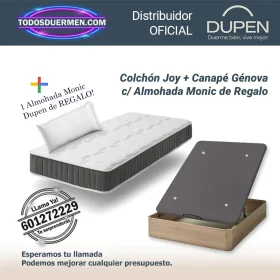 Colchones de muelles ensacados Joy Dupen 21 cm con canape Genova Plus y almohada Monic de regalo