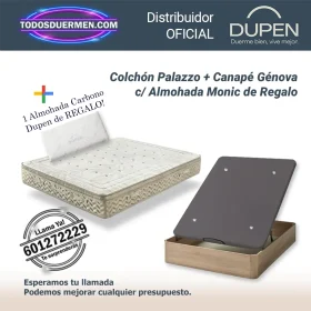 colchones de muelles ensacados palazzo dupen 31 cm con canape abatible y almohada Carbono de regalo