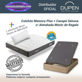 Colchones Viscoelasticos Memory Plus Dupen 28 cm con Canape Abatible Genova Plus y almohada Monic de regalo