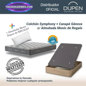Colchones Viscoelasticos de Alta Densidad Symphony Dupen 26 cm con Canape Abatible Genova Plus y almohada Monic de regalo