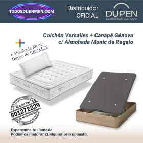 colchones de muelles ensacados versalles dupen 32 cm con canape abatible y almohada Monic de regalo