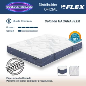Colchones de muelles continuos Habana Flex 29 cm con muelles continuos Multielastic y tejido transpirable