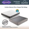 Pack de colchones viscoelasticos Memory Plus Dupen 28 cm con canape fijo Malaga montado y listo para usar en dormitorio.