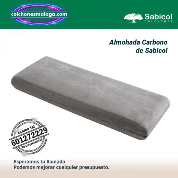almohada carbono sabicol viscoelastica con regulacion termica y soporte cervical adaptable — Distribuidores Oficiales Sabicol
