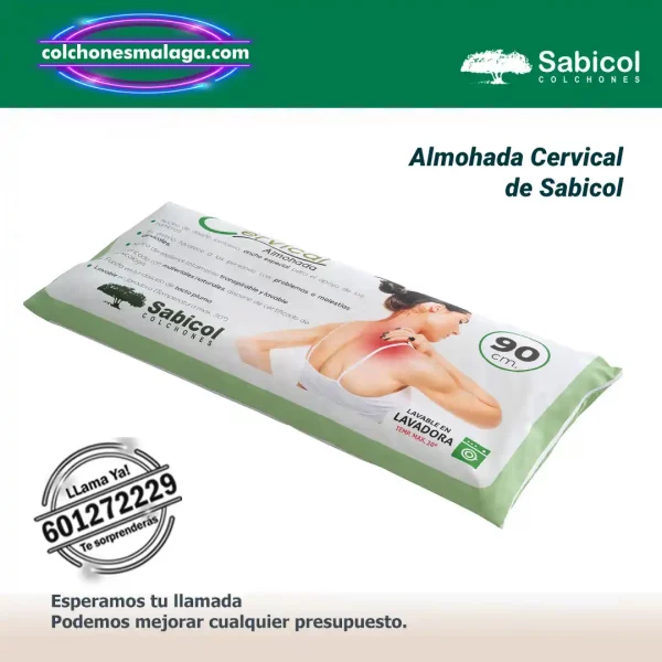 almohada cervical lavable sabicol viscoelastica con forma anatomica y funda desmontable — Distribuidores Oficiales Sabicol