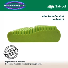 almohada cervical lavable sabicol viscoelastica con forma anatomica y funda desmontable