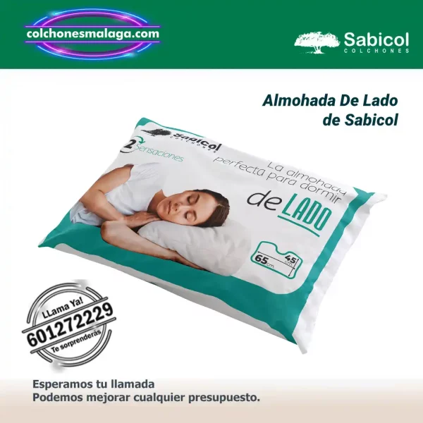 almohada de lado sabicol viscoelastica con altura especial para alineacion cervical lateral — Distribuidores Oficiales Sabicol
