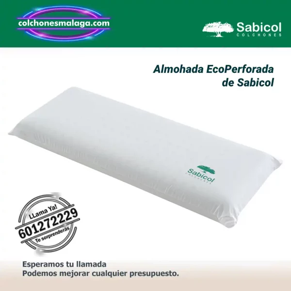 almohada ecoperforada sabicol viscoelastica con ventilacion mejorada y soporte cervical adaptable — Distribuidores Oficiales Sabicol