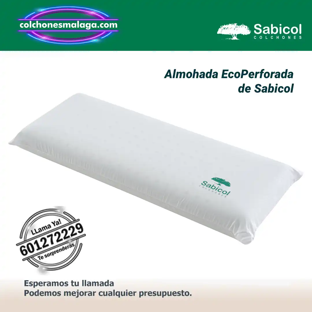 almohada ecoperforada sabicol viscoelastica con ventilacion mejorada y soporte cervical adaptable