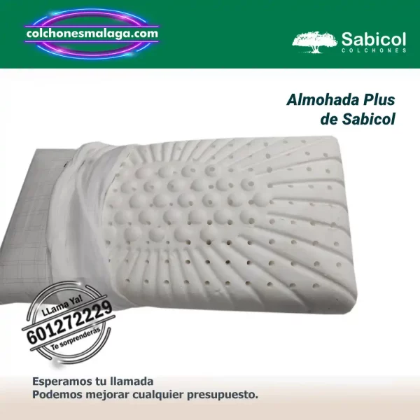 almohada plus sabicol viscoelastica con mayor altura y soporte cervical firme — Distribuidores Oficiales Sabicol